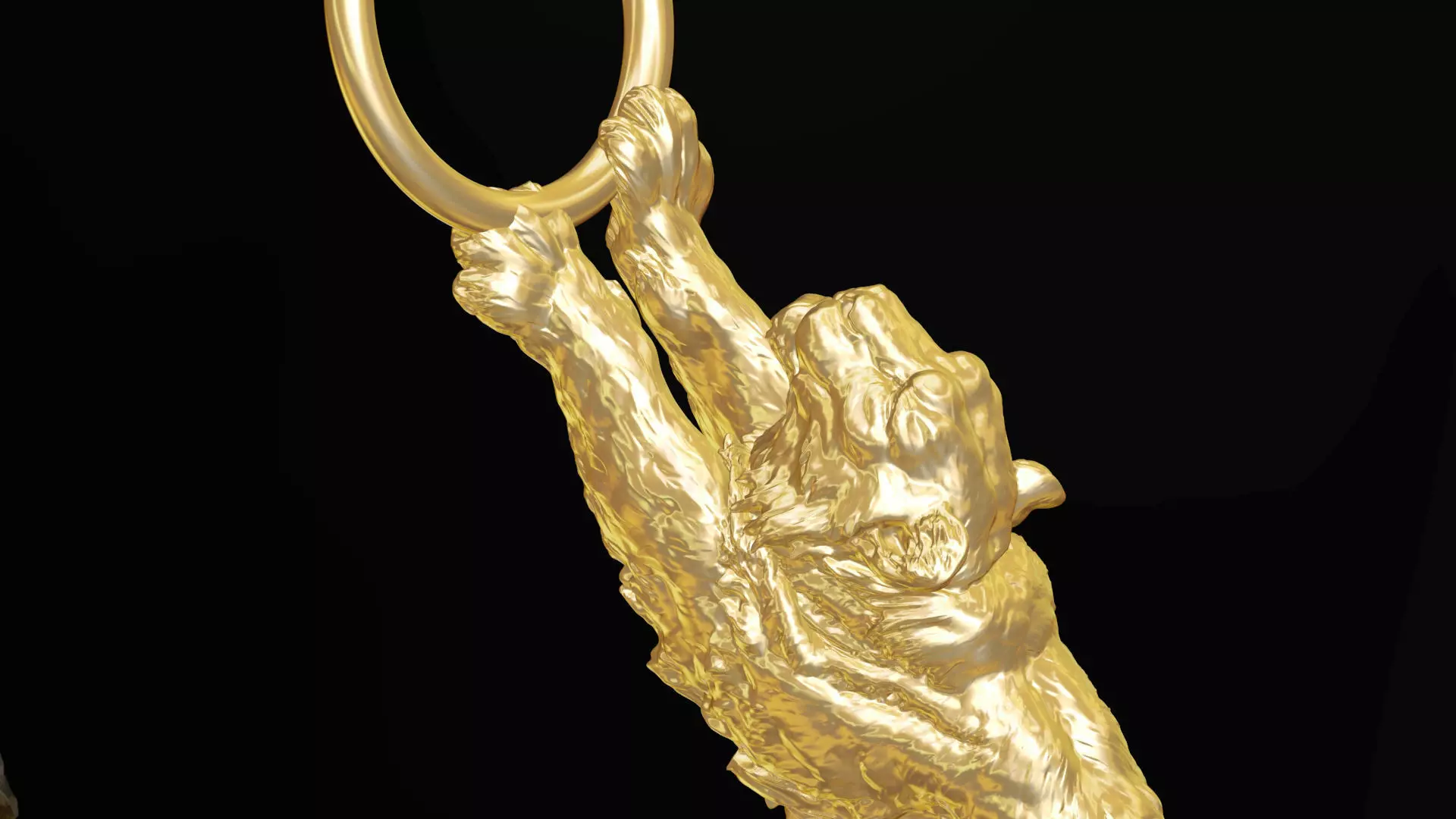 Snow Leopard gold pendant jewelry 3D print model