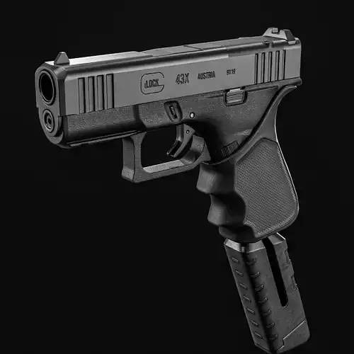 Glock G43X MOS Pistol  Low-poly 3D model