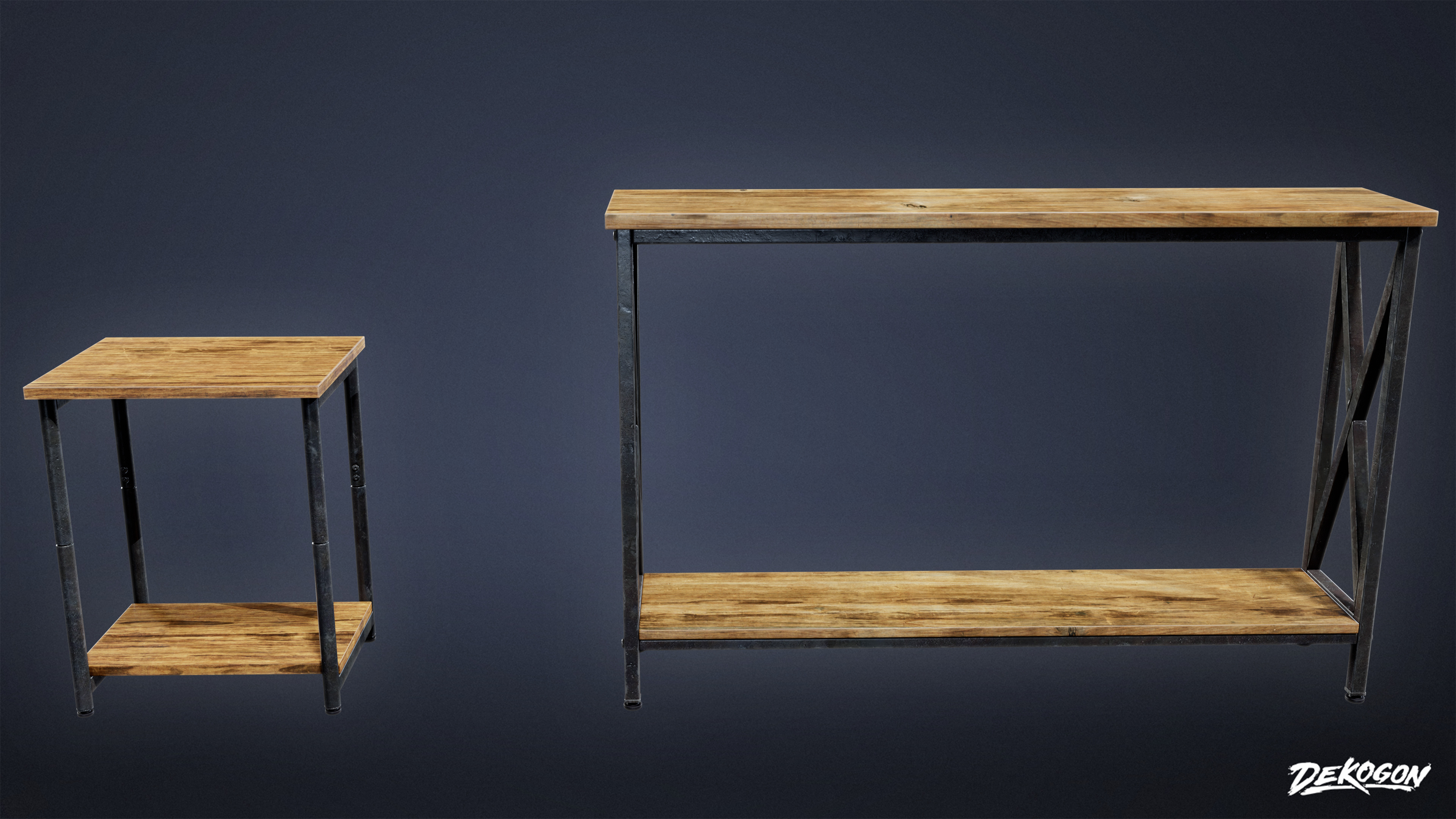 SUBURBS - Table Set 22 - LOW POLY AND NANITE Low-poly 3D model_1