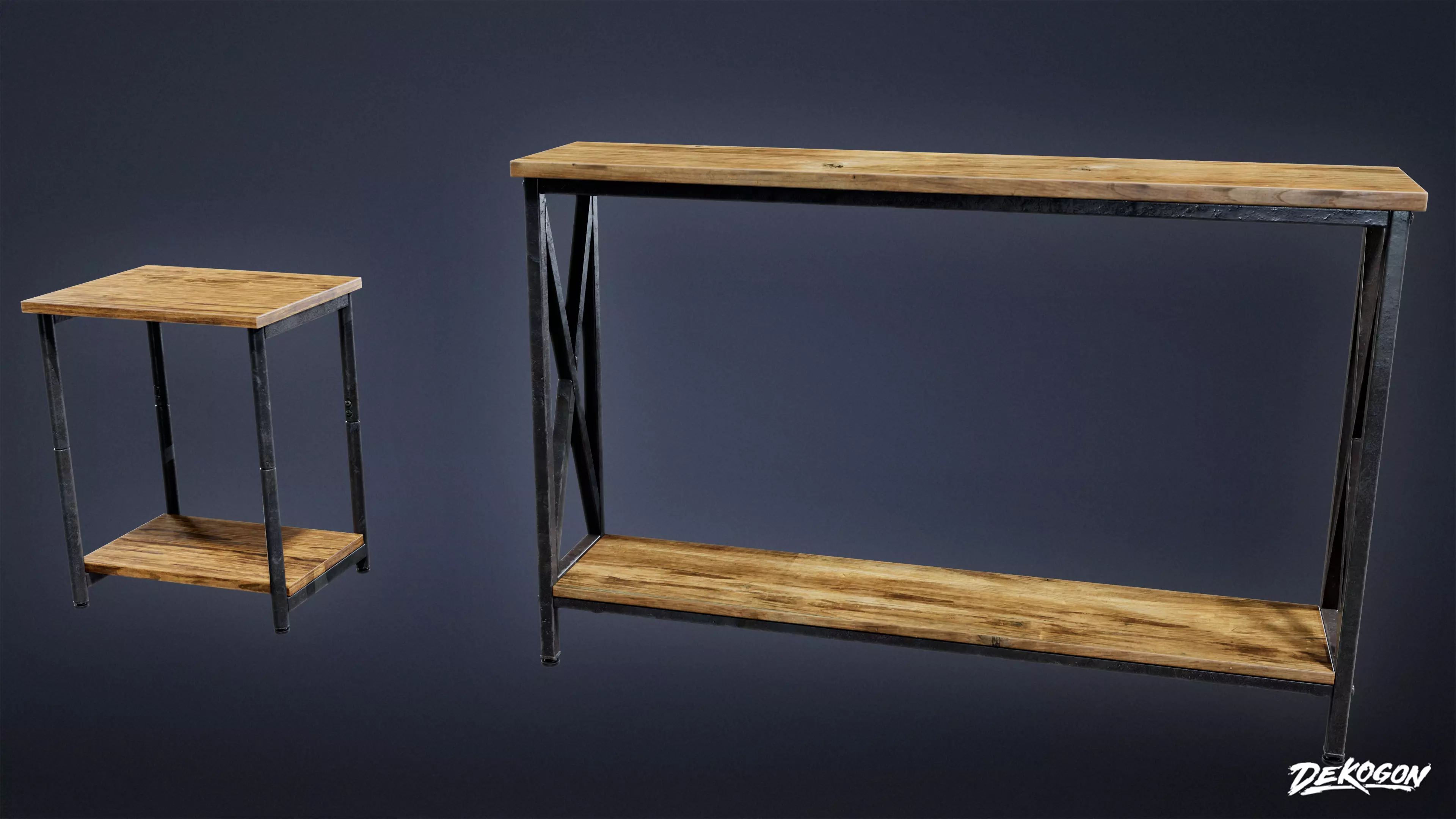 SUBURBS - Table Set 22 - LOW POLY AND NANITE Low-poly 3D model_0