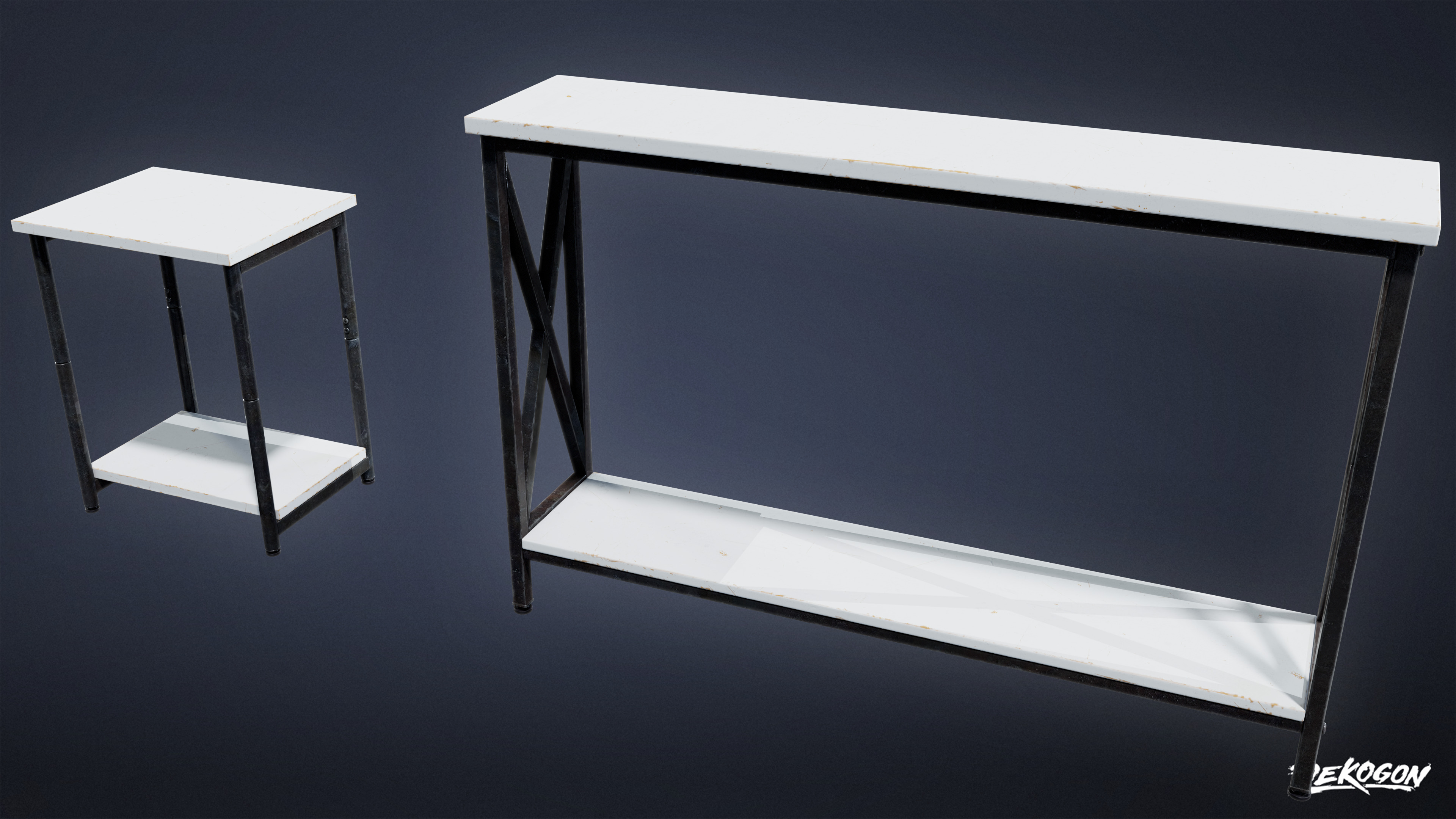 SUBURBS - Table Set 22 - LOW POLY AND NANITE Low-poly 3D model_2