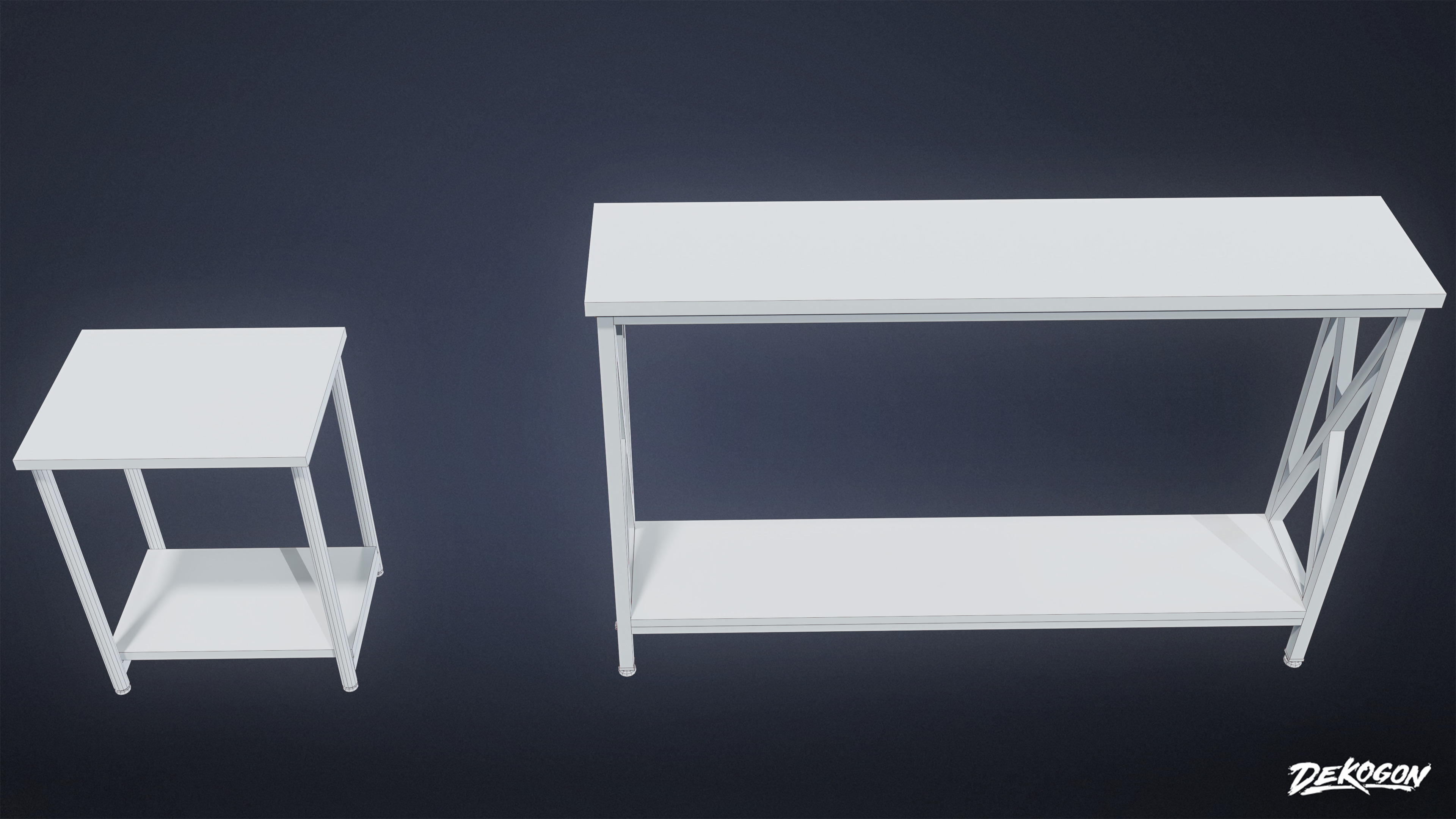 SUBURBS - Table Set 22 - LOW POLY AND NANITE Low-poly 3D model_7