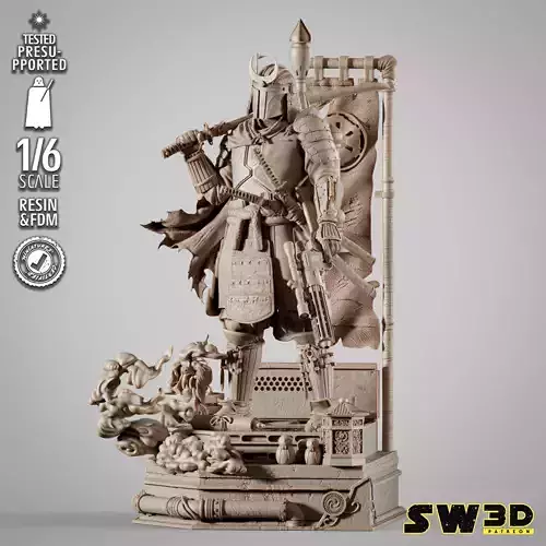 STAR WARS Boba Fett Samurai Sculpture