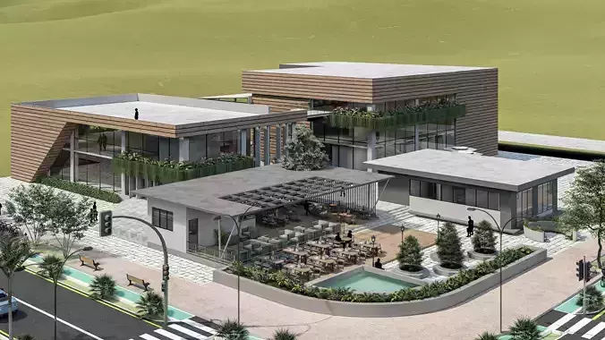 Modern Community center 3d model 3D model
