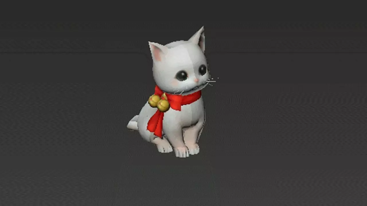 White Cat Low-poly 3D model