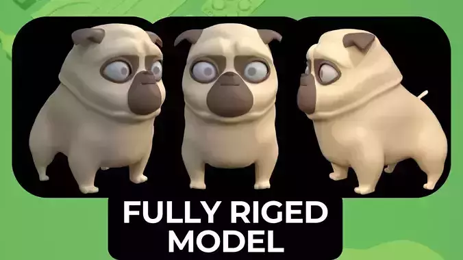Fully Rigged Cartoon Character Dog