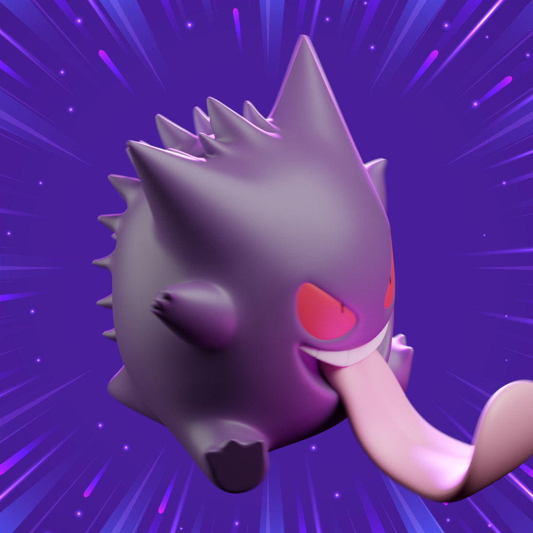 Gengar smartphone stand - FOR 3D PRINT 3D print model_3