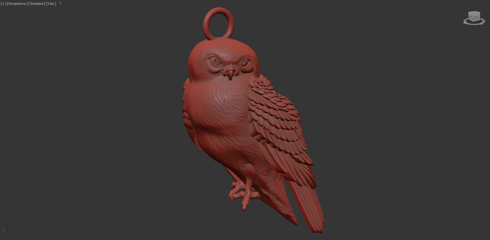 owl pendant jewelry gold 3D print model_6