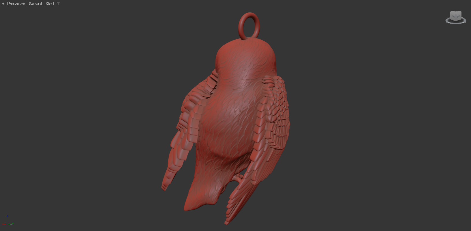 owl pendant jewelry gold 3D print model_7