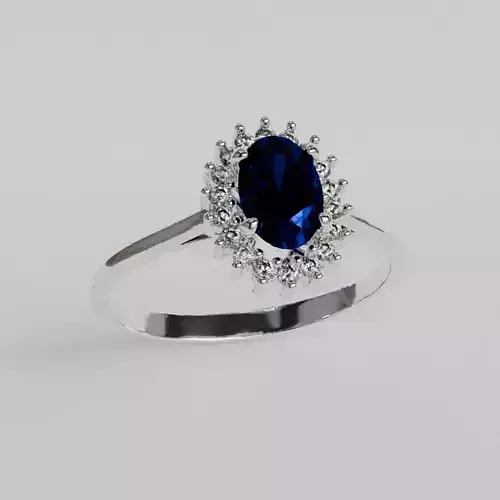 oval engagement ring 3D print model