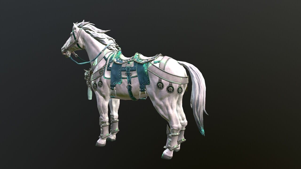 War horse Low-poly 3D model_3