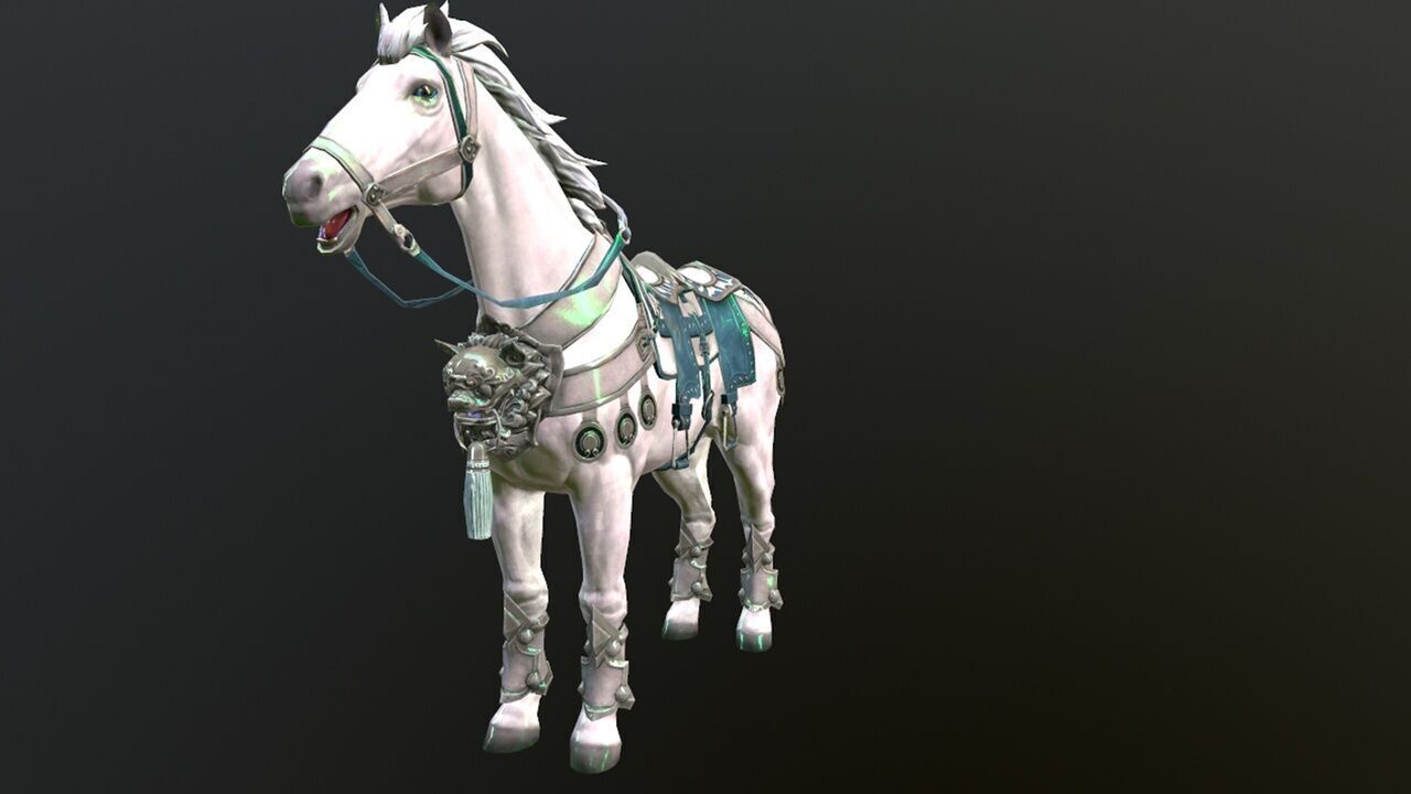 War horse Low-poly 3D model_4