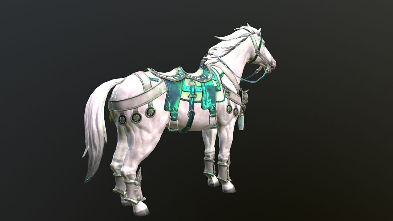 War horse Low-poly 3D model_2