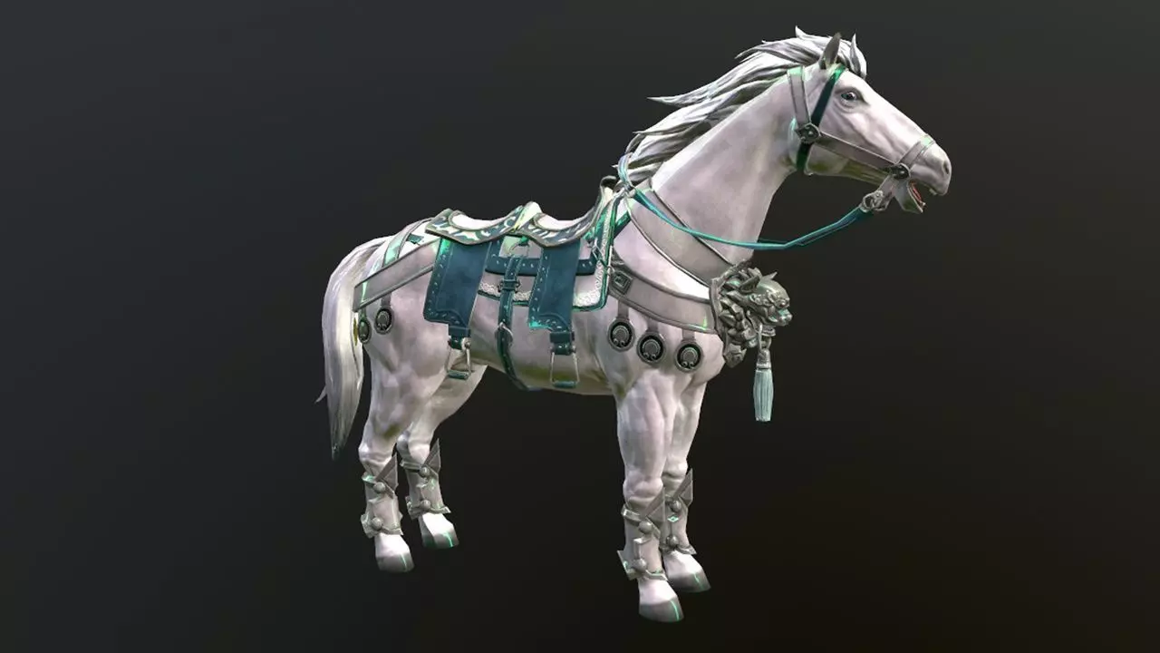 War horse Low-poly 3D model_0