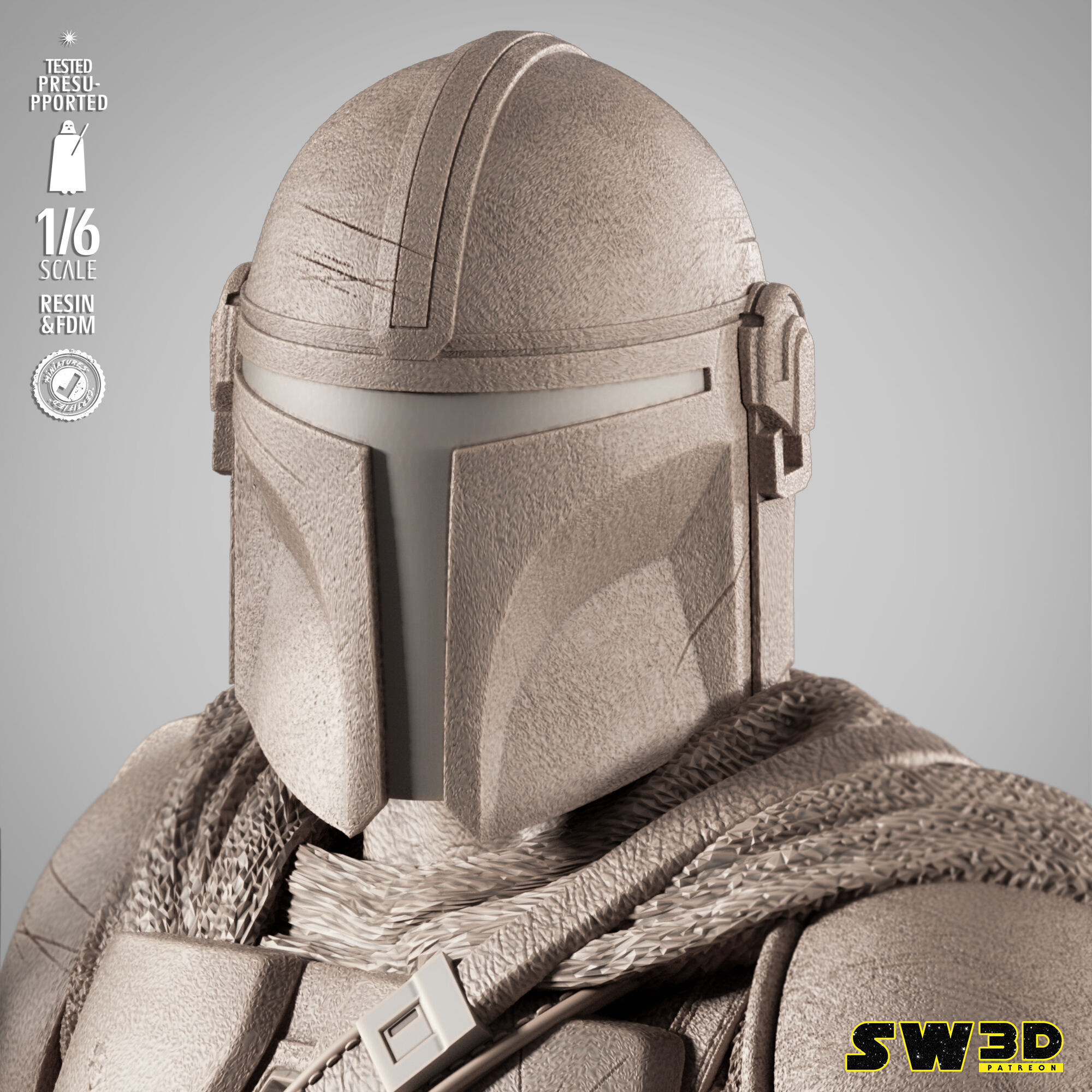 STAR WARS Mandalorain on Blurgg Sculpture 3D print model_29