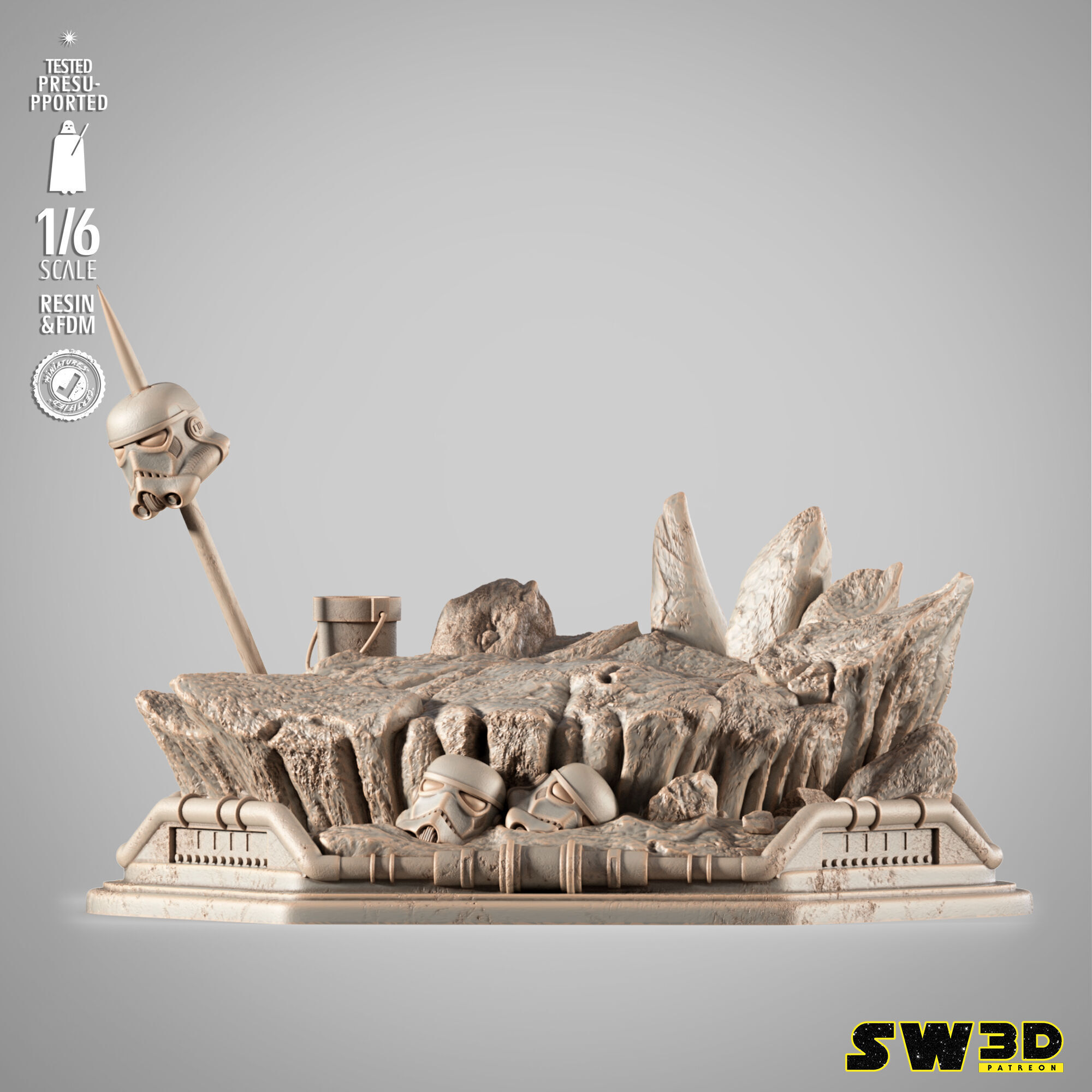 STAR WARS Mandalorain on Blurgg Sculpture 3D print model_16
