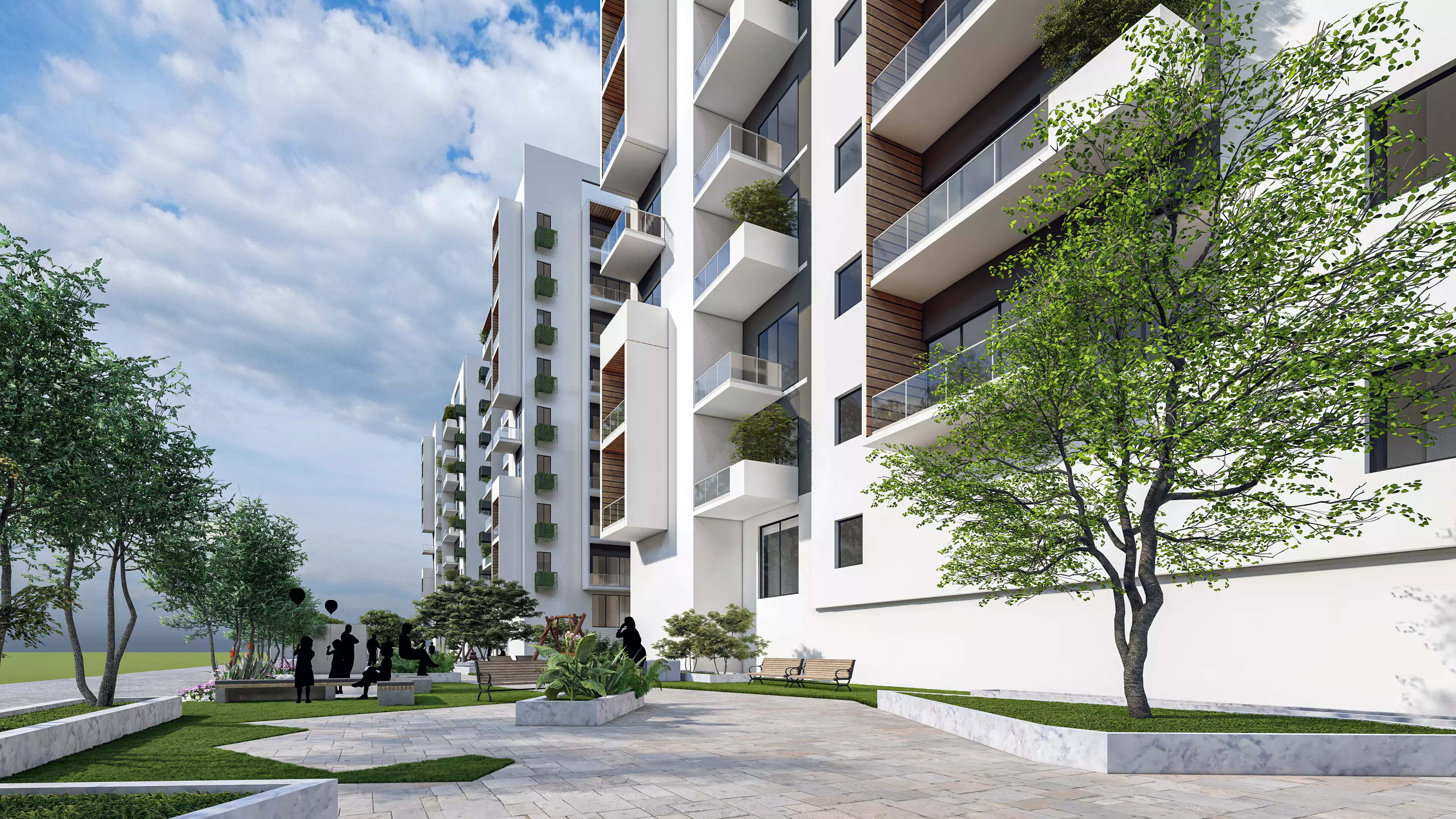 Modern apartment building 3D model