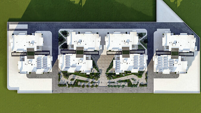 Modern apartment building  3D model 3