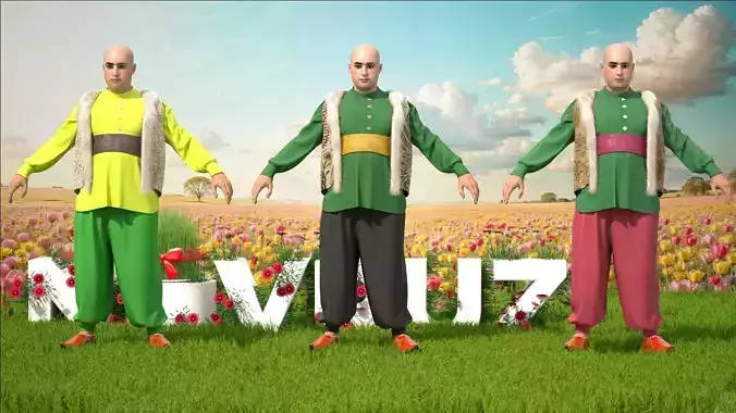Novruz Character Kecel Low-poly 3D model