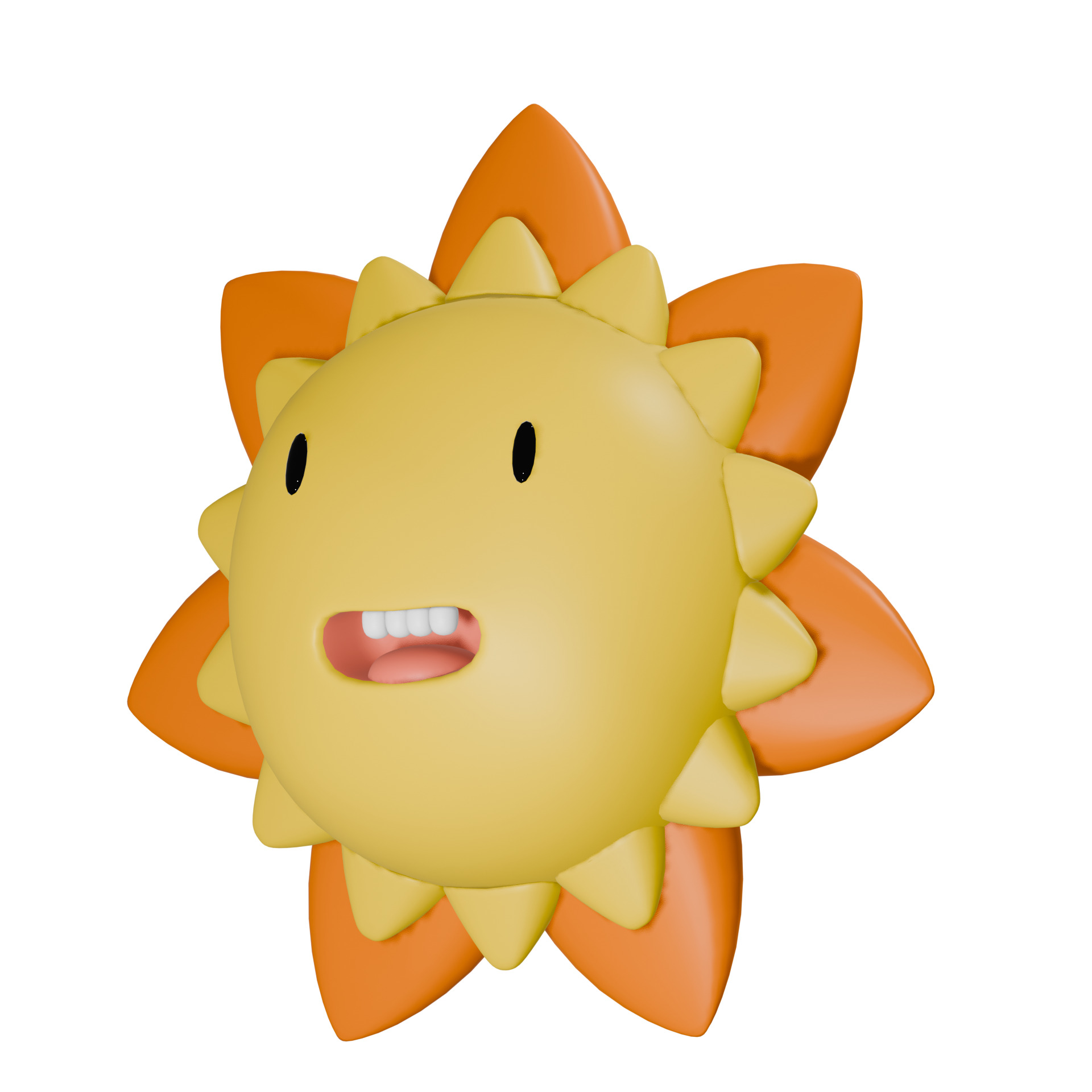Cute Sun Free low-poly 3D model_3