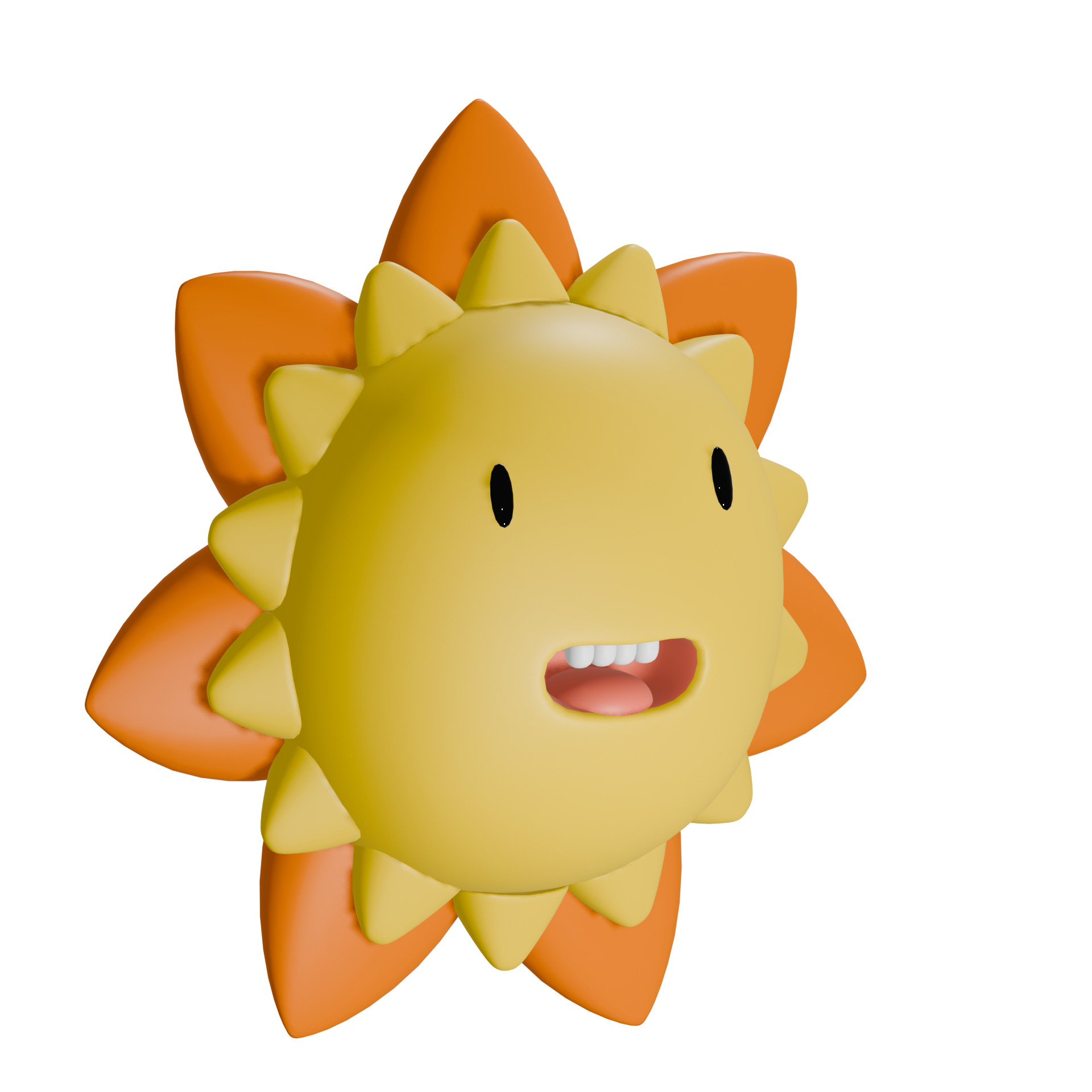 Cute Sun Free low-poly 3D model_2