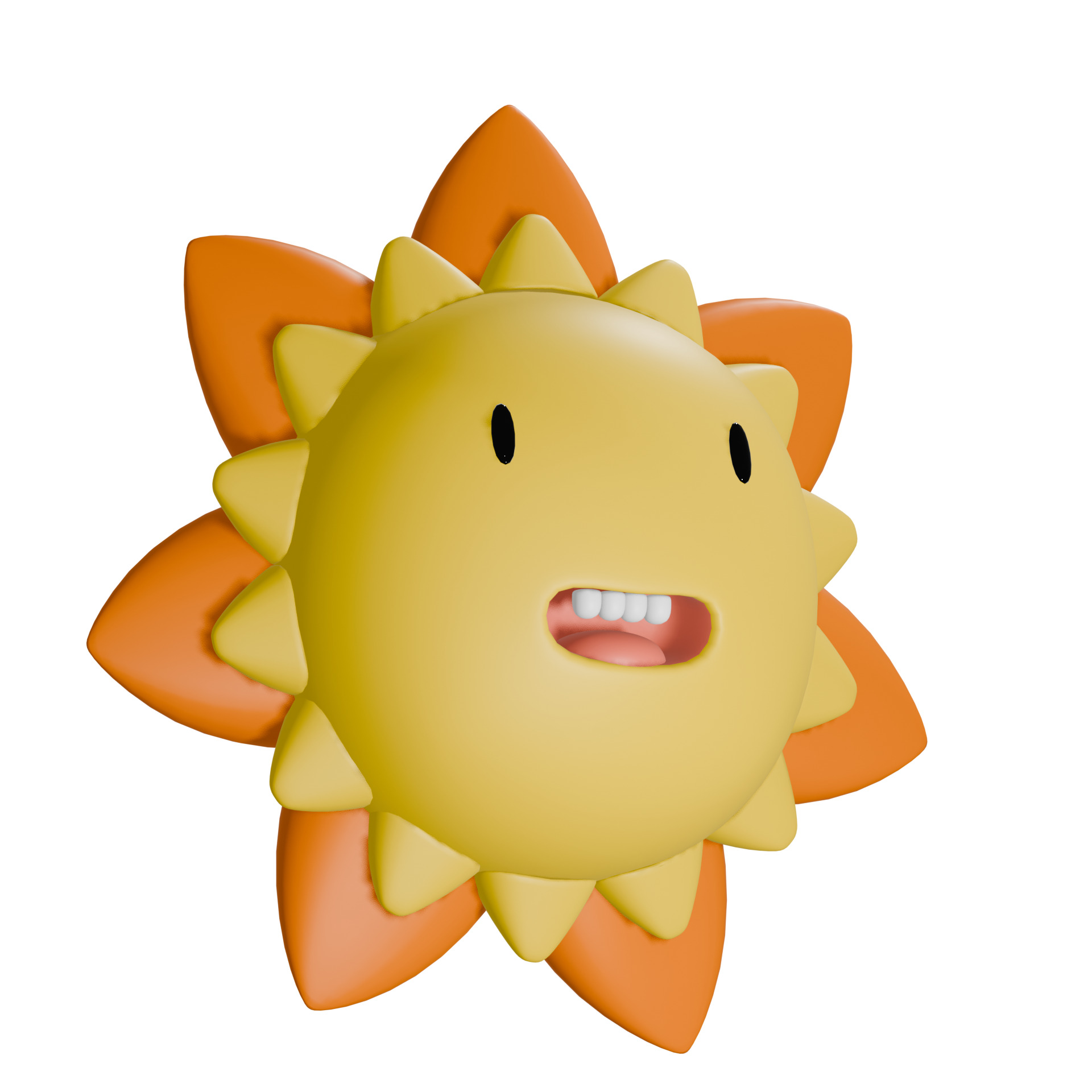 Cute Sun Free low-poly 3D model_4