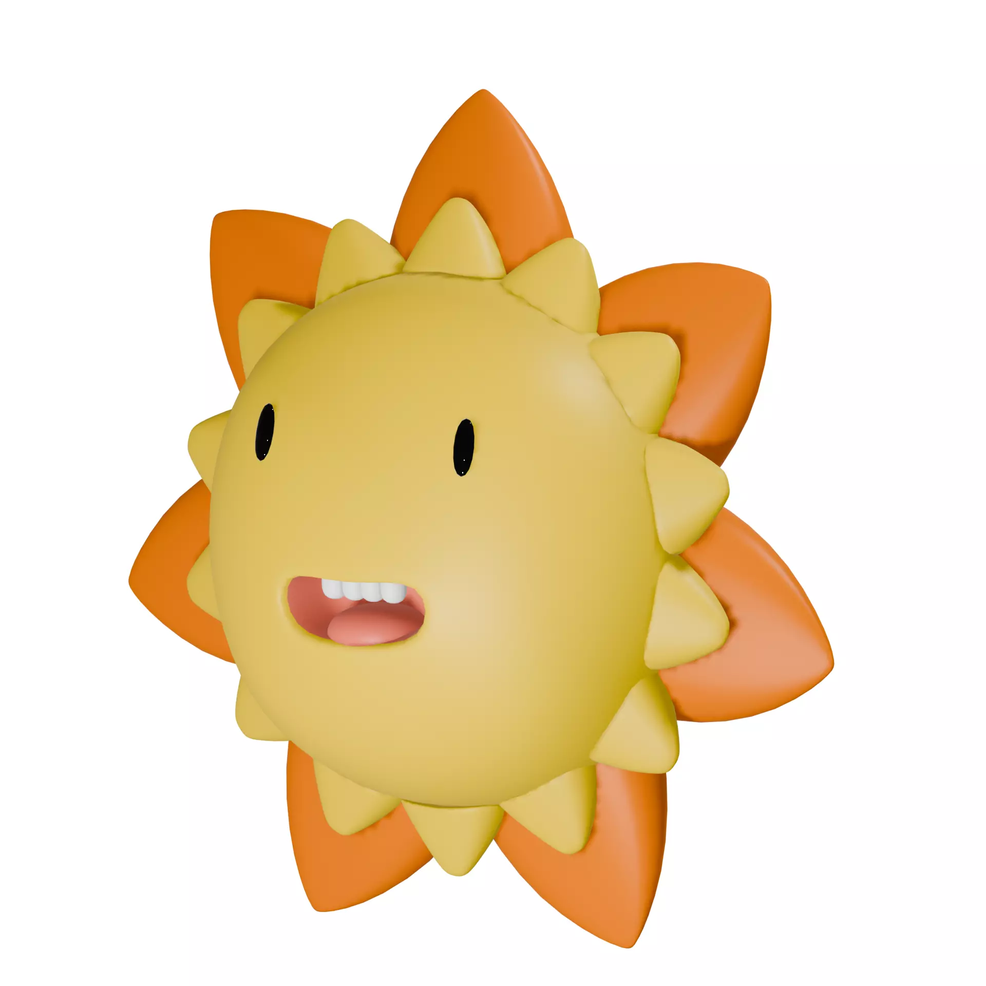 Cute Sun Free low-poly 3D model_0