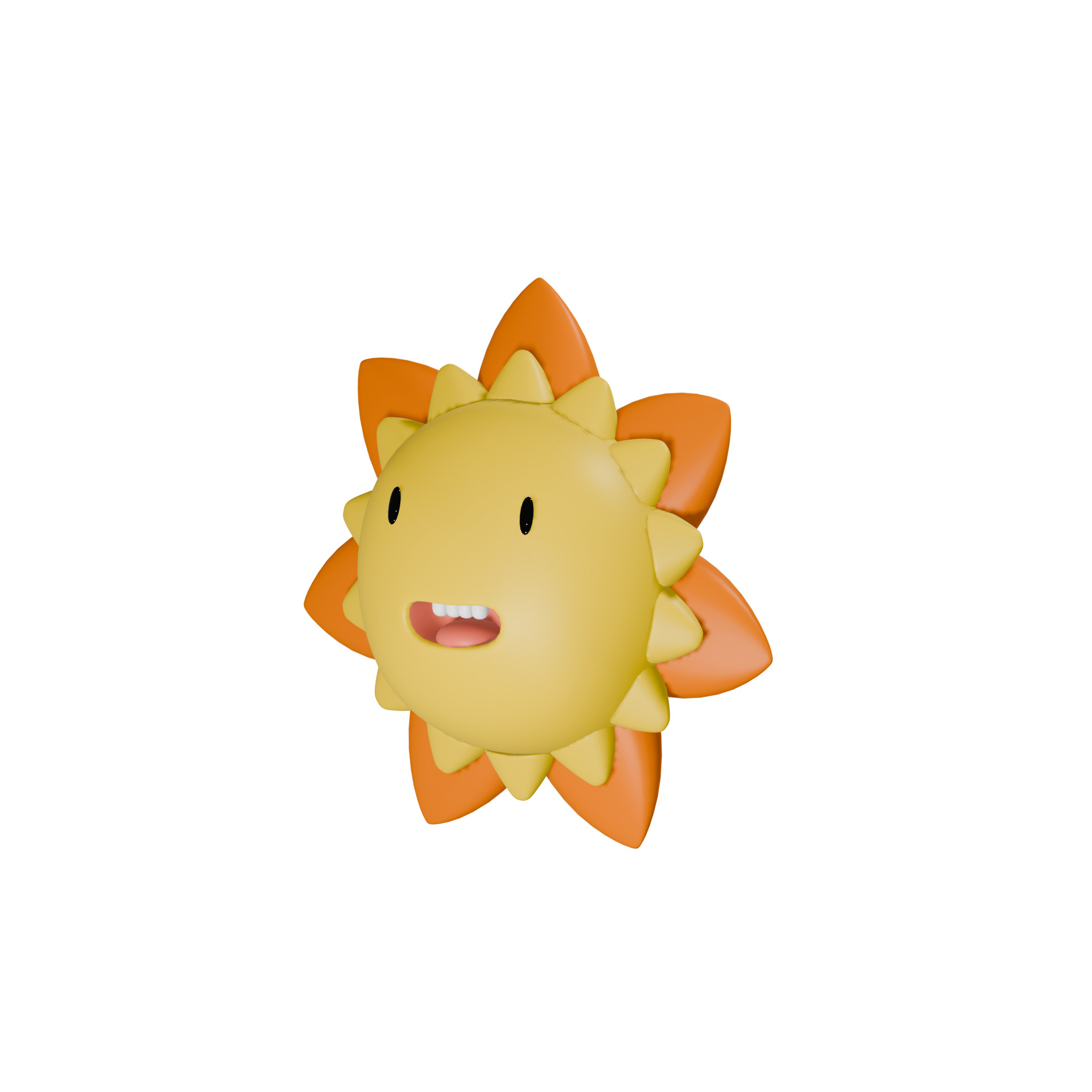 Cute Sun Free low-poly 3D model_1