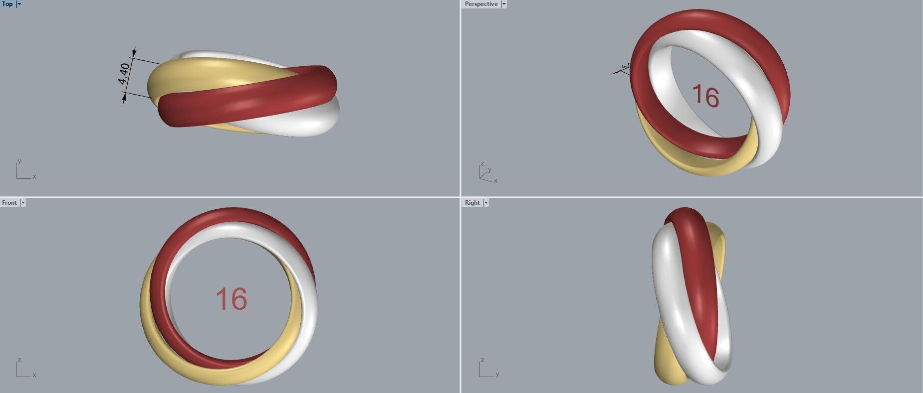 Trinity Ring Large Model 3D print model_3