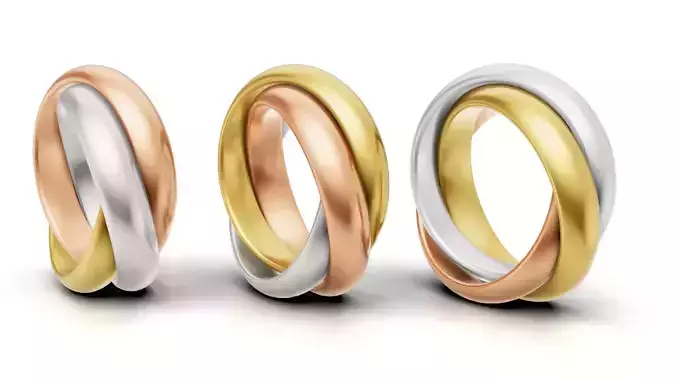 Cartier Trinity Ring Large Model 3D print model