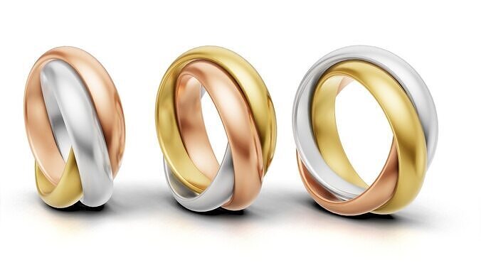 Cartier Trinity Ring Large Model Original Sizes 3D print model