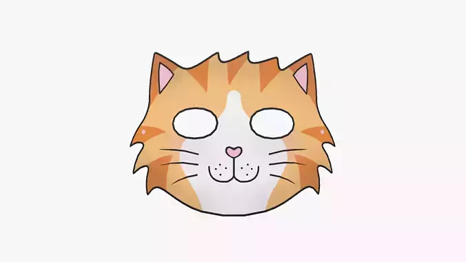Cat Mask Paper 02 - Character Design Fashion Low-poly 3D model