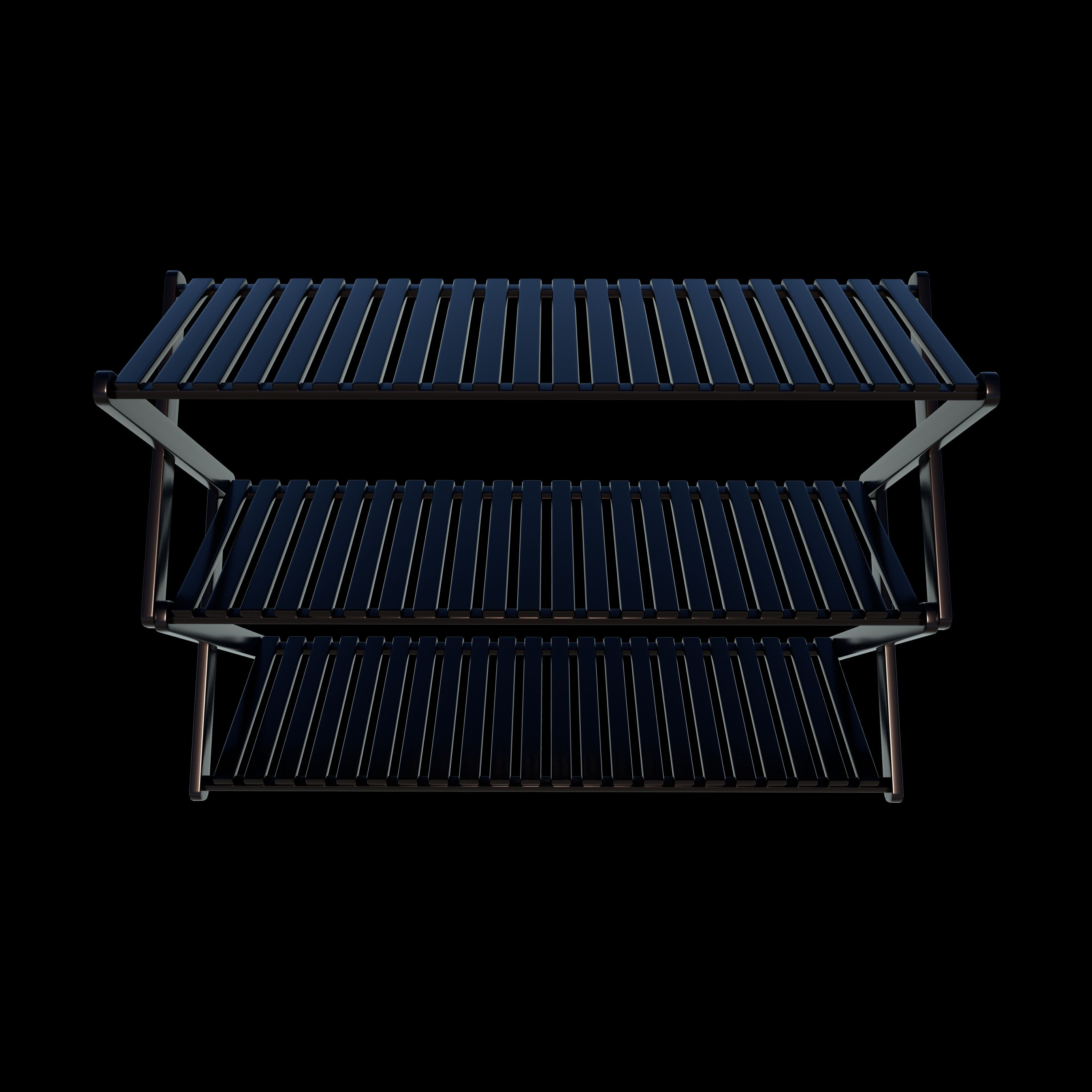 Folding Shoe Rack 3D model_7