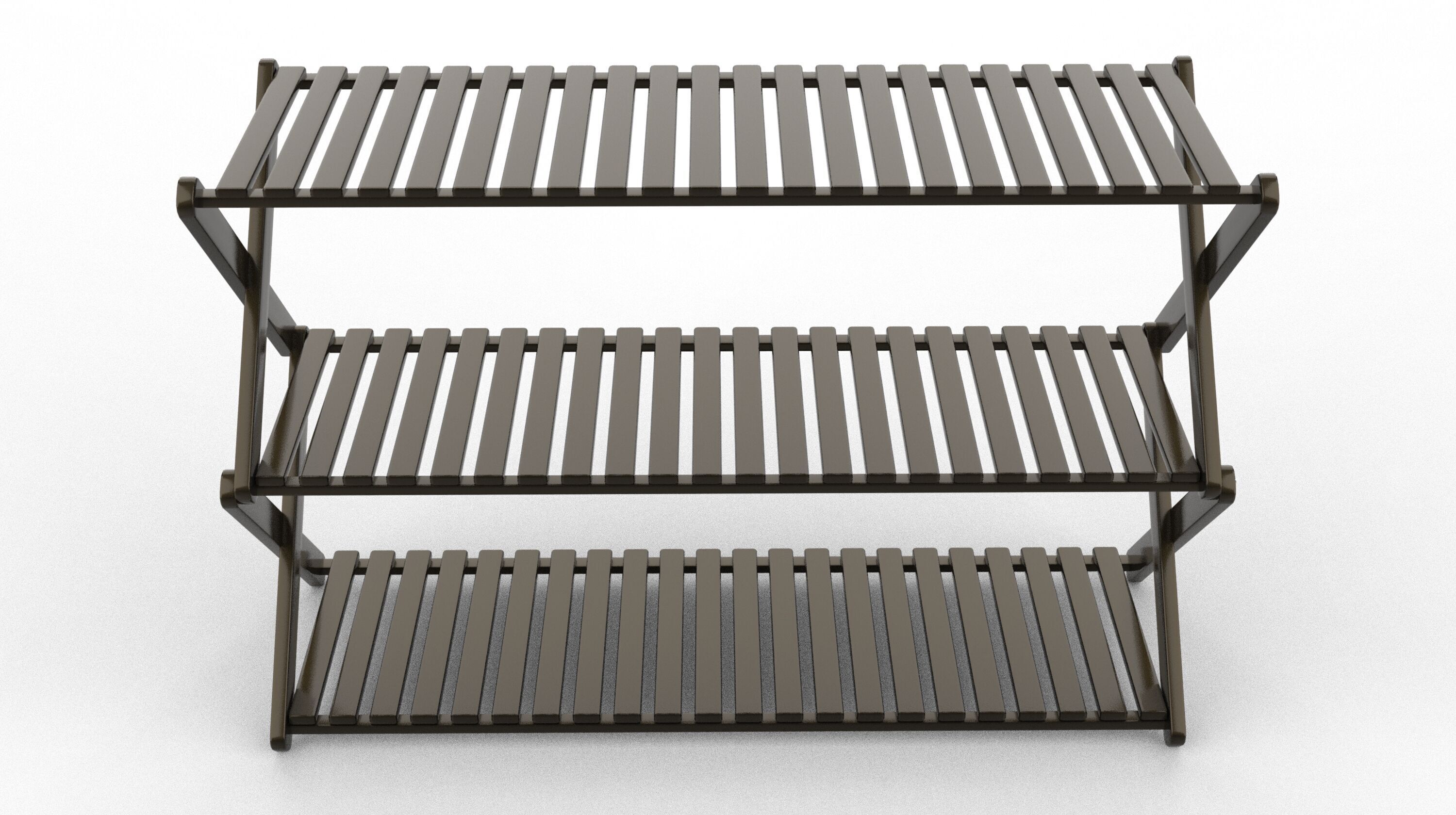 Folding Shoe Rack 3D model_3