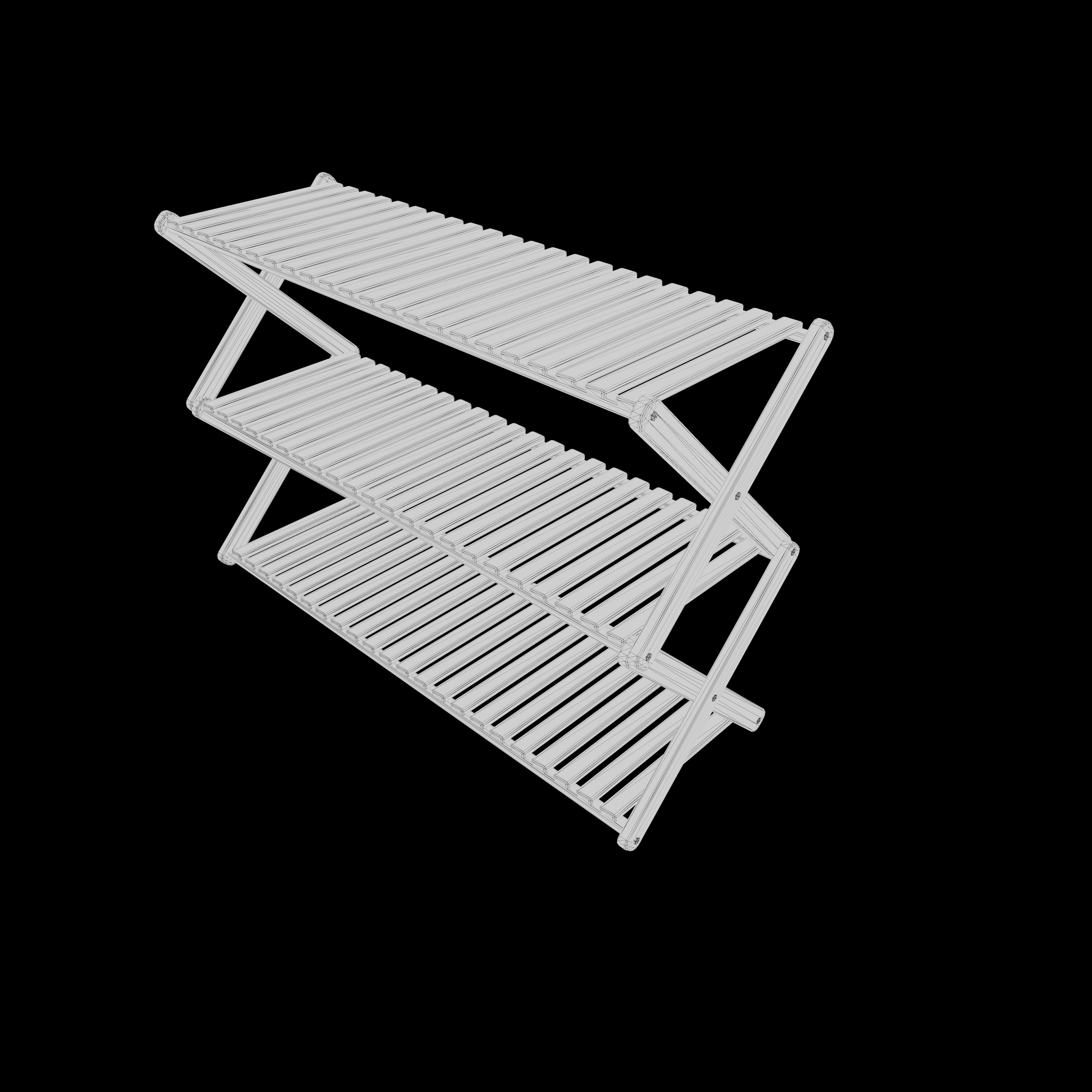 Folding Shoe Rack 3D model_10