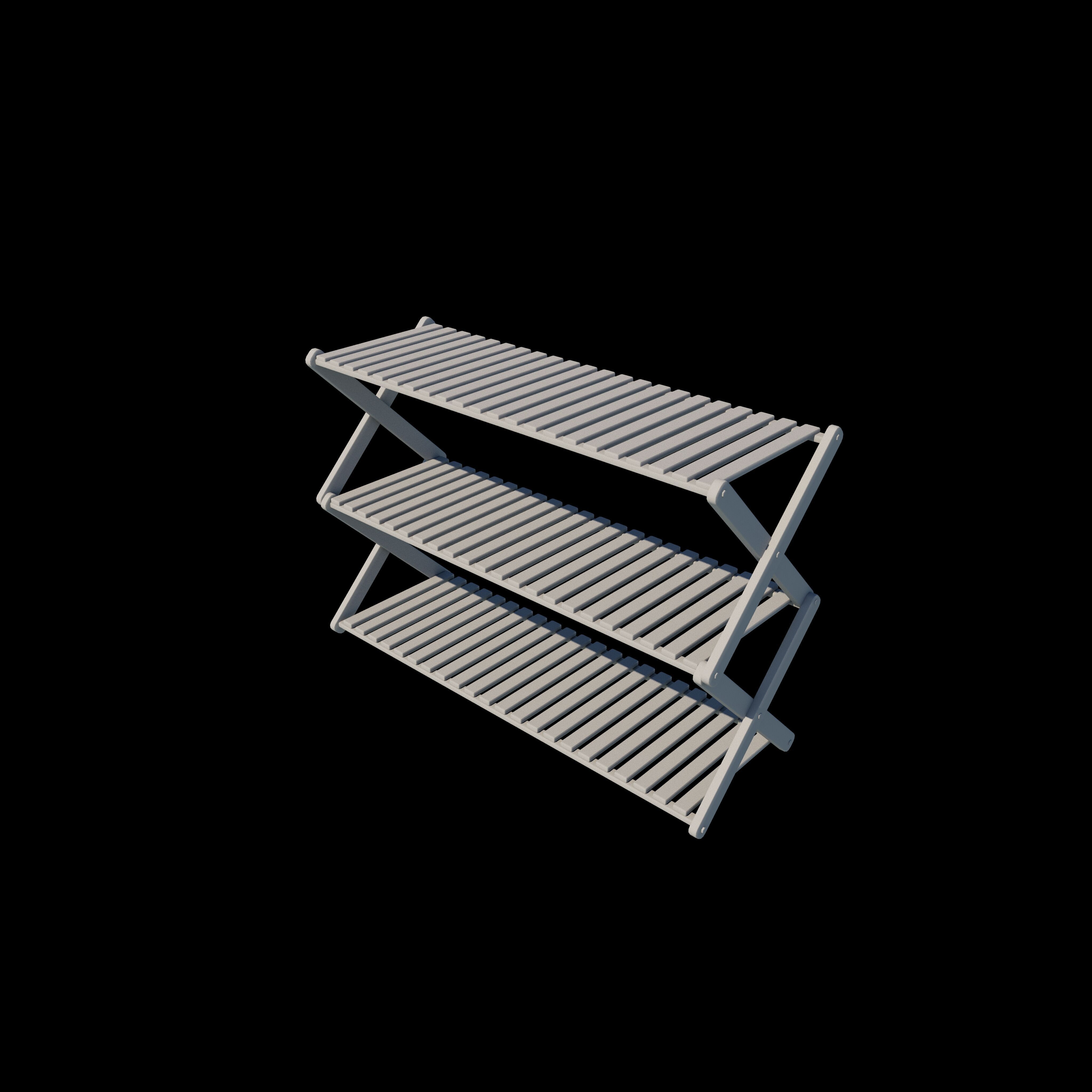 Folding Shoe Rack 3D model_9