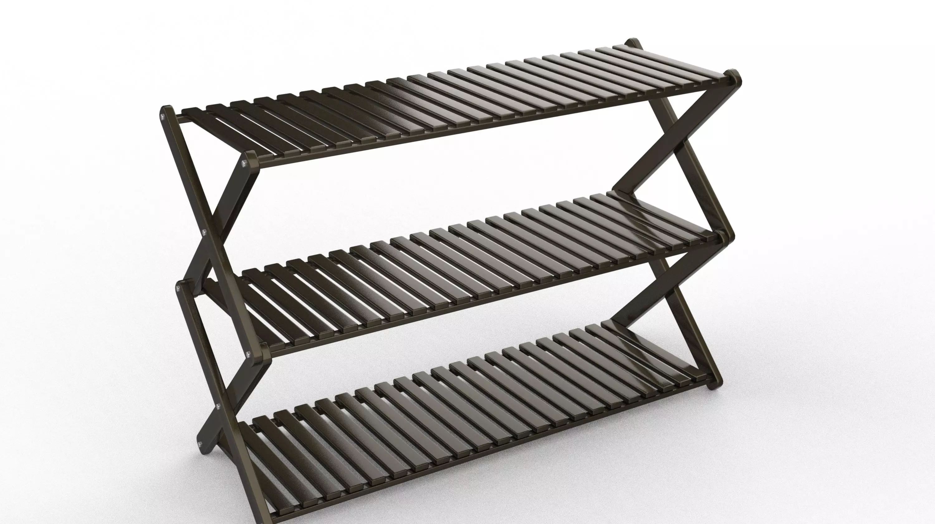 Folding Shoe Rack 3D model_0