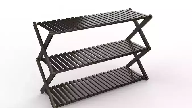 Folding Shoe Rack 3D model