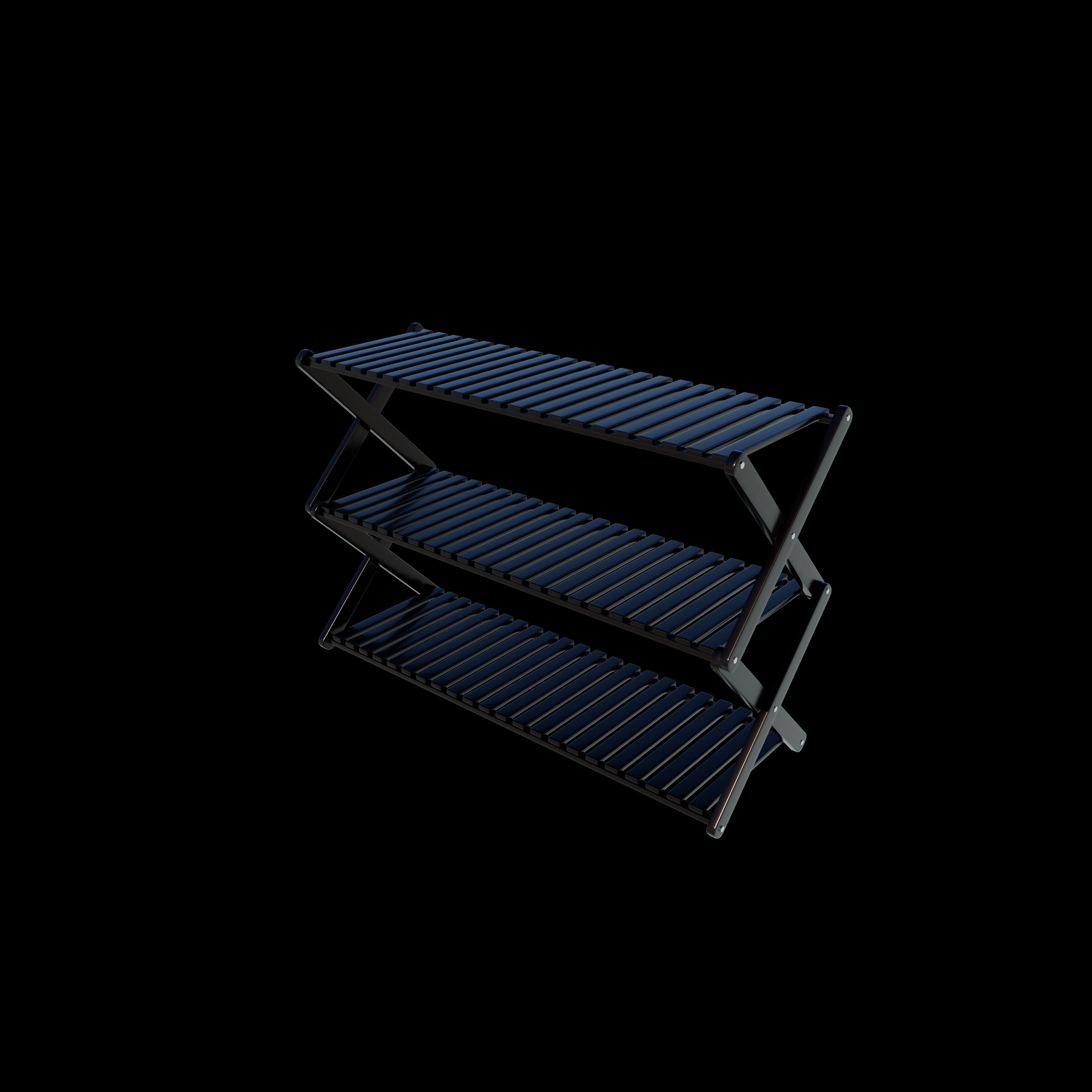 Folding Shoe Rack 3D model_8