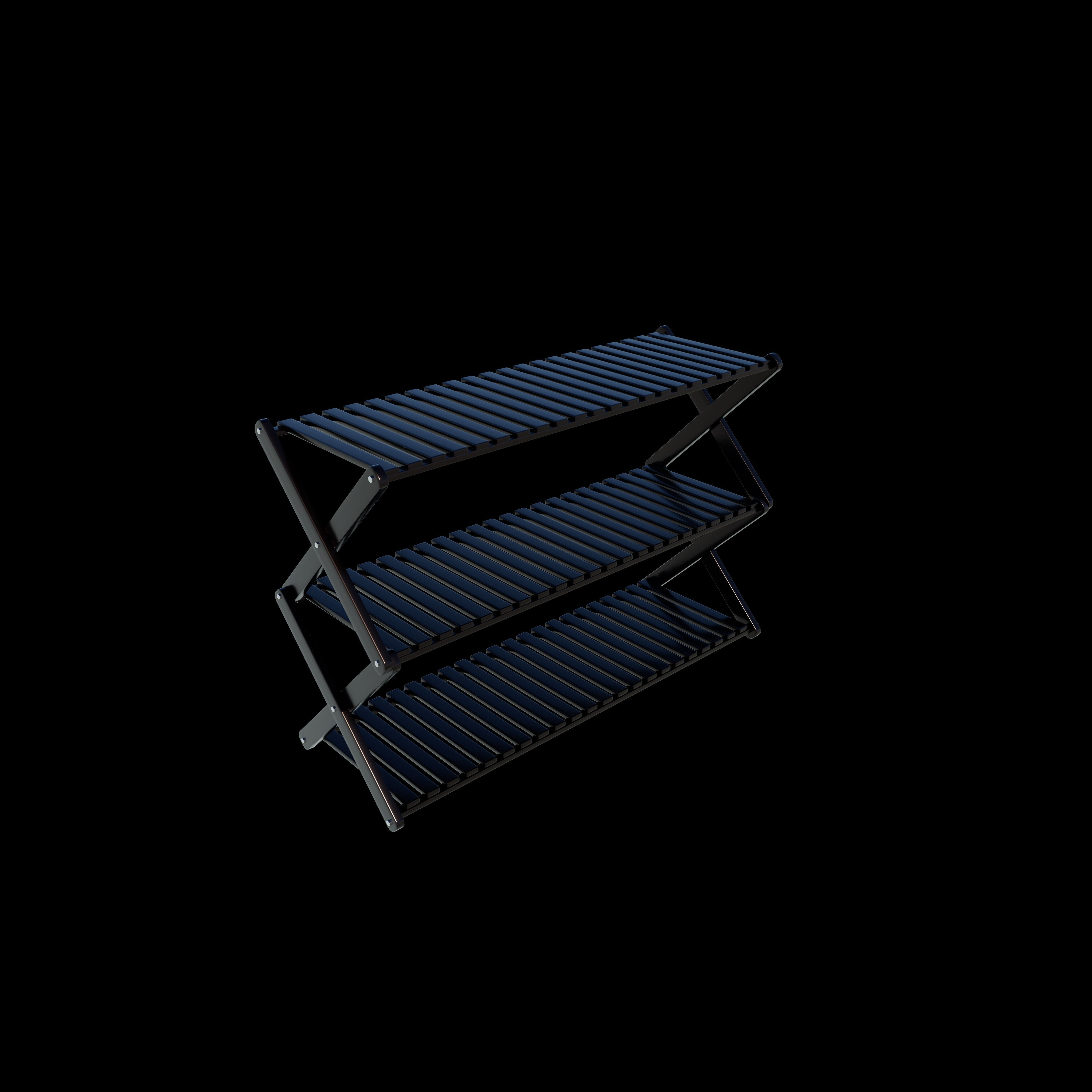 Folding Shoe Rack 3D model_6