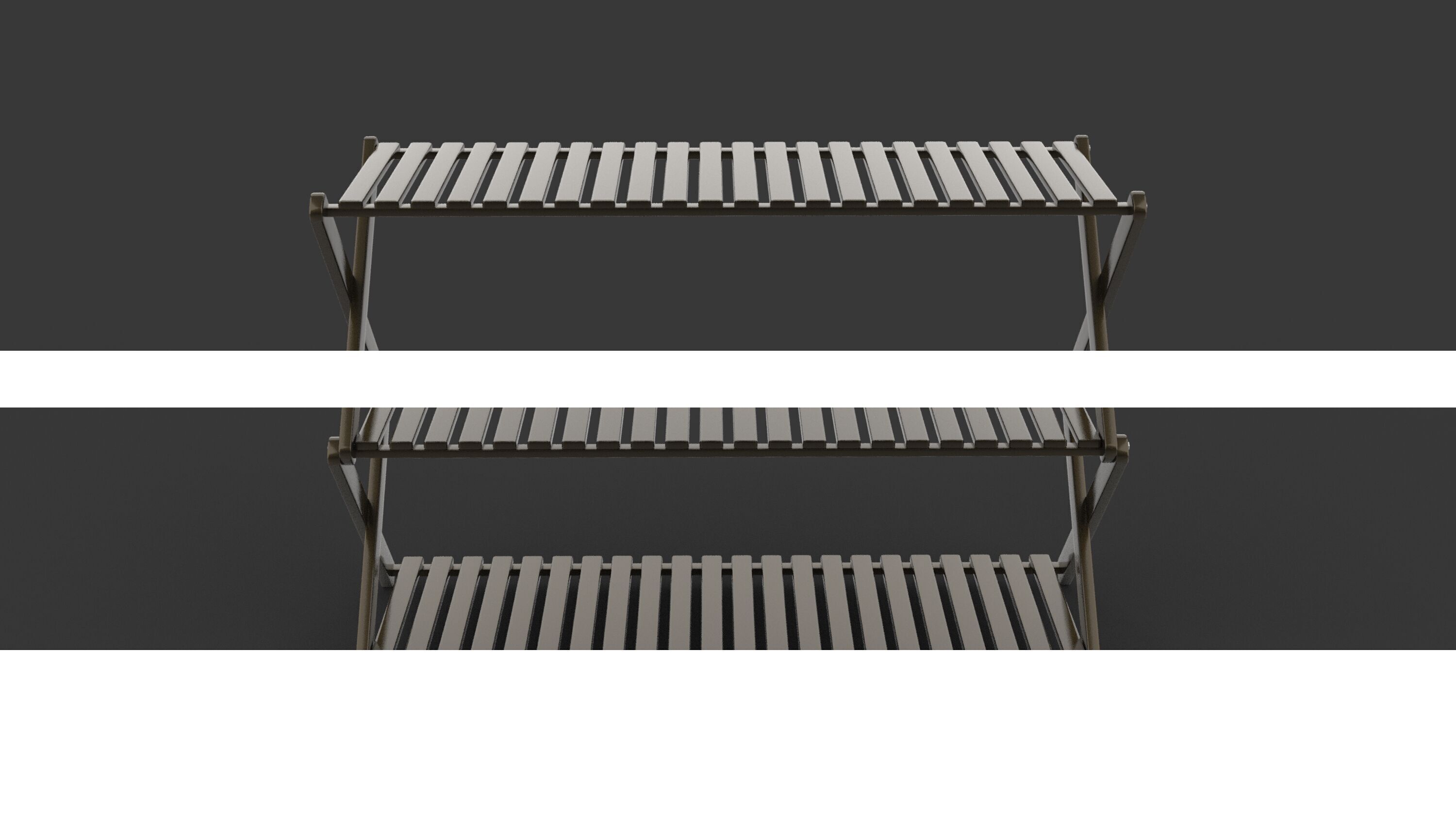 Folding Shoe Rack 3D model_5