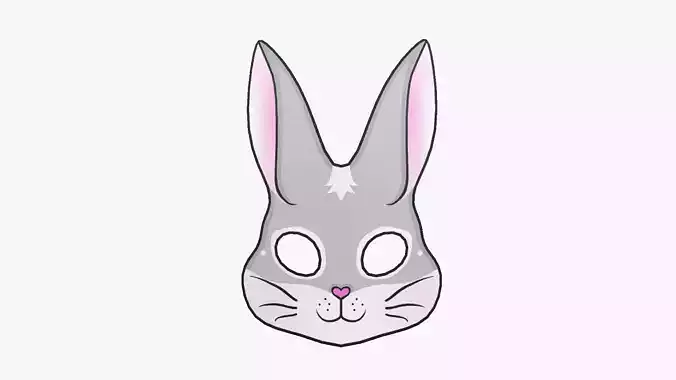 Bunny Mask Paper 01 - Character Design Fashion Low-poly 3D model