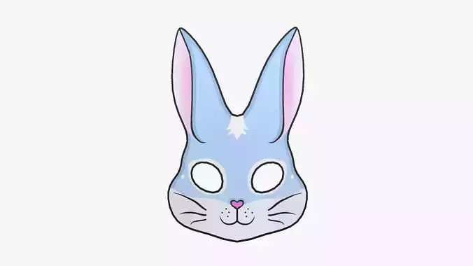 Bunny Mask Paper 03 - Character Design Fashion Low-poly 3D model