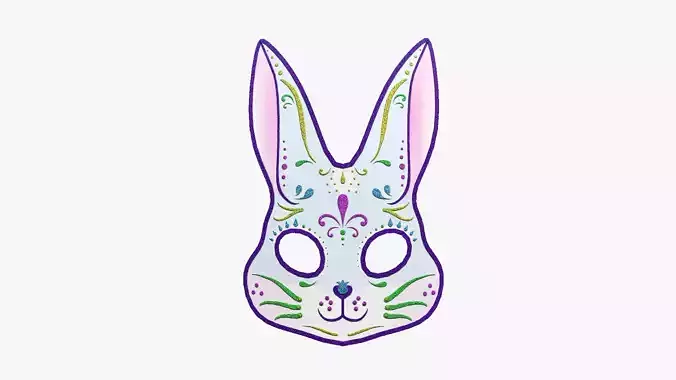 Bunny Mask Paper 04 - Character Design Fashion Low-poly 3D model