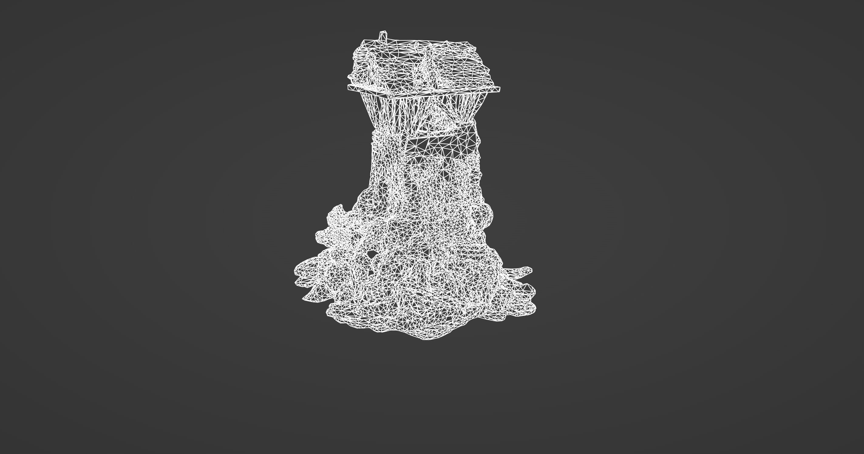 Collapsed Medieval Watchtower Ruin 3D model_11