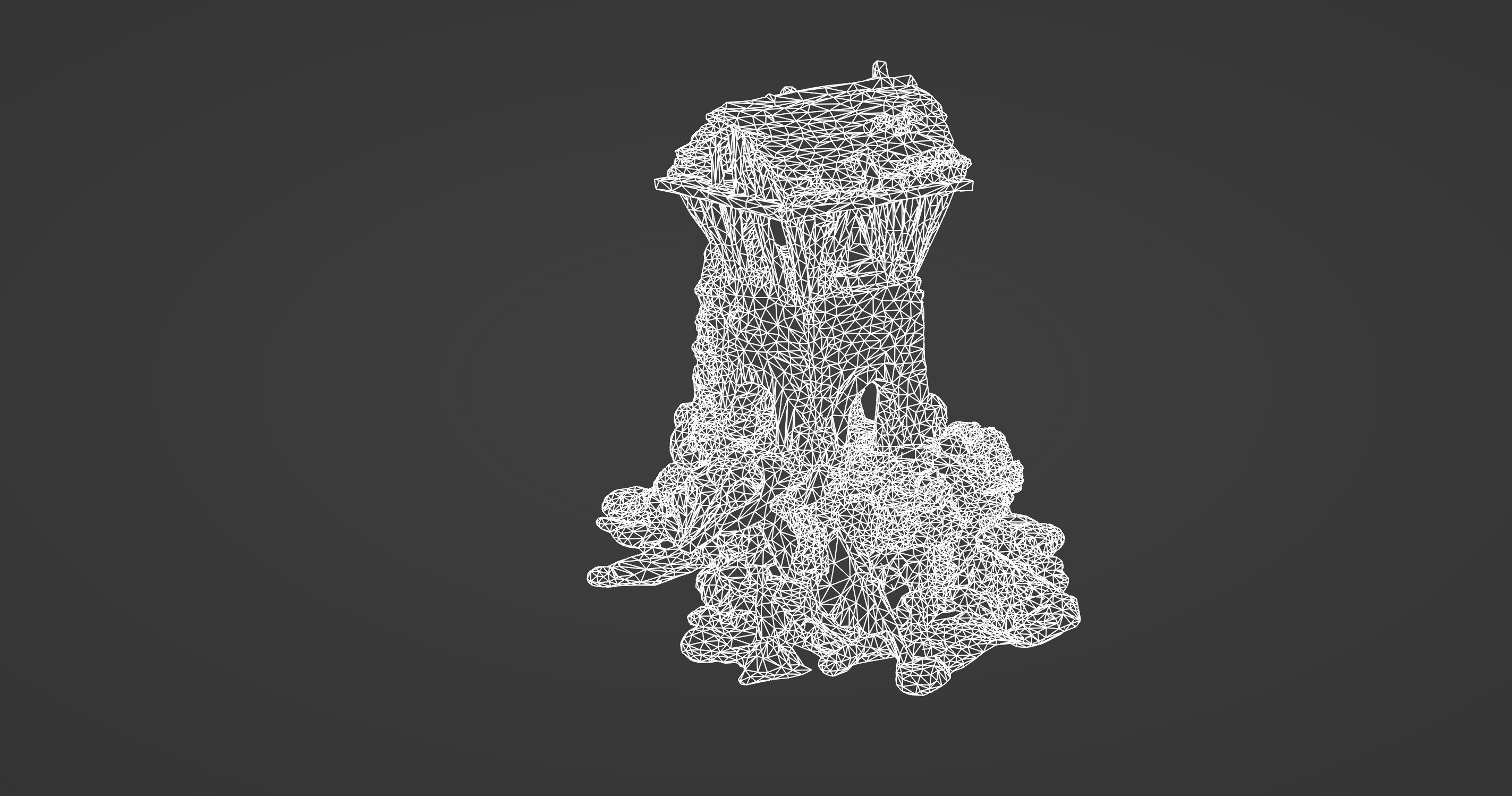 Collapsed Medieval Watchtower Ruin 3D model_8