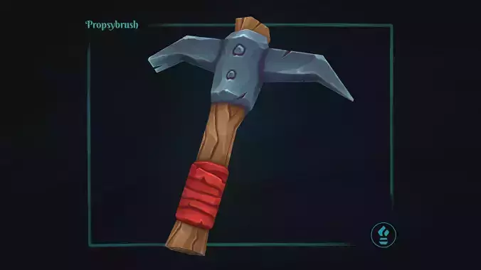 Stylized Pickaxe Prop - Game-Ready Hand-Painted Asset - Free low-poly 3D model