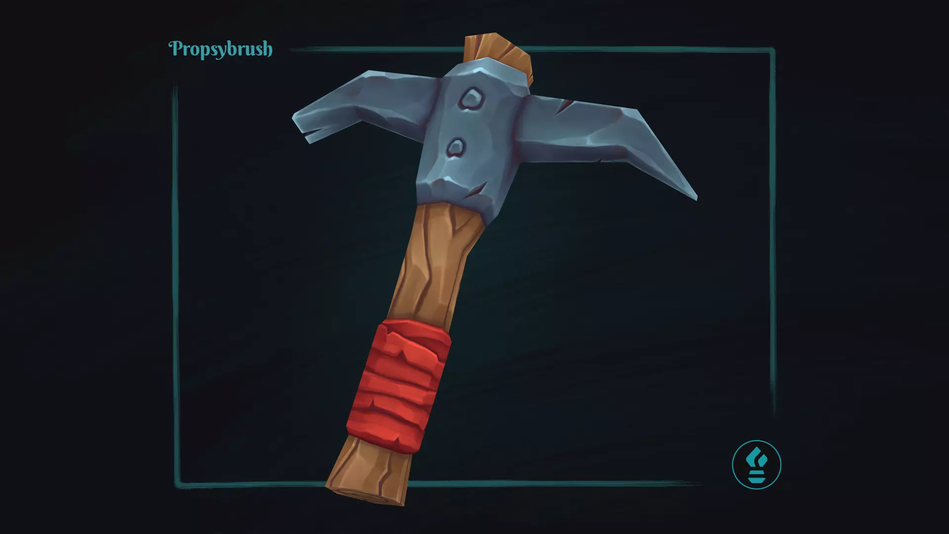 Stylized Pickaxe Prop - Game-Ready Hand-Painted Asset - Free low-poly 3D model_0