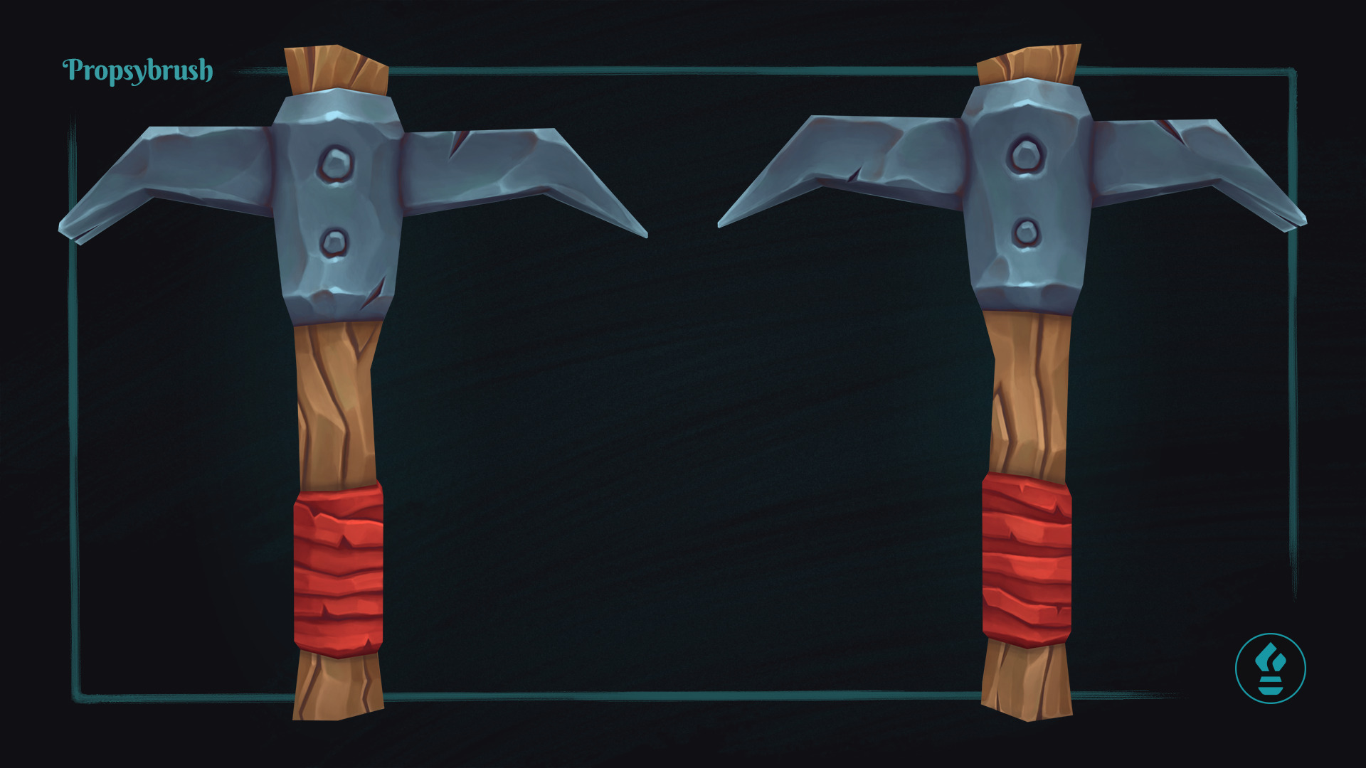 Stylized Pickaxe Prop - Game-Ready Hand-Painted Asset - Free low-poly 3D model_3