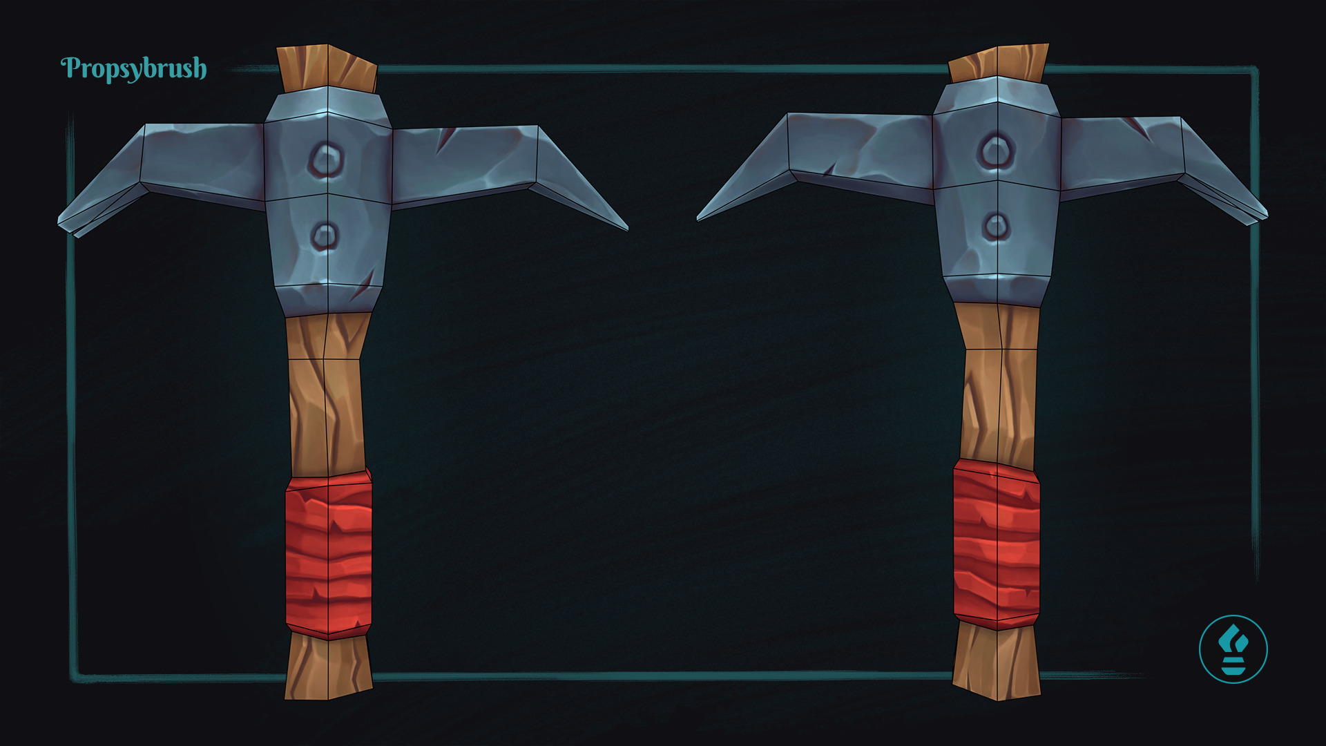 Stylized Pickaxe Prop - Game-Ready Hand-Painted Asset - Free low-poly 3D model_4